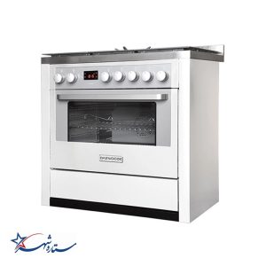 اجاق گاز دوو مبله صفحه استیل 5 شعله تک فر مدل DGC5-2112N سفید