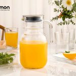 پارچ شیشه ای 1.5 لیتر درب استیل لیمون