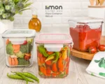 ظرف شیشه ای مربع دربدار 860 میلی لیتر لیمون - تصویر 2