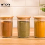 جا ادویه شیاردار درب چوبی 250 میلی لیتر لیمون